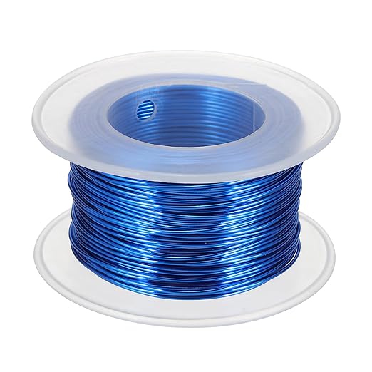 uxcell 20 Gauge / 0.8mm Anodized Aluminum Wire for Jewelry Craft Making, 102 Feet Bendable Flexible Wire for DIY Home Decor Gardening Sculpture, Dark Blue