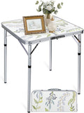 RedSwing Square Camping Table 2ft Portable Pinic Table Adjustable Height Small Card Table Aluminum Foldable Lightweight with Carry Handle for Outdoor Indoor Hiking Camp BBQ Beach
