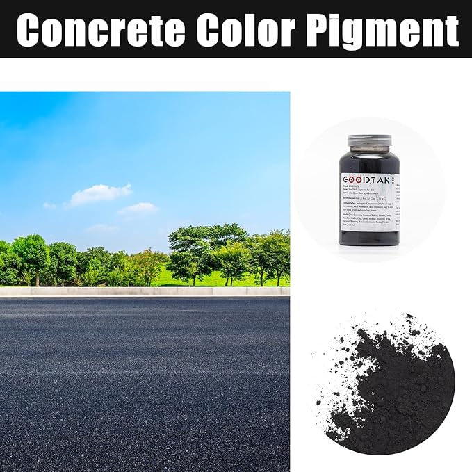 GOODTAKE Concrete Pigment - Black Iron Oxide Powder, Cement Dye Color for Pastel Tile Paint, Mortar, Grout (Black, 2 Pounds)