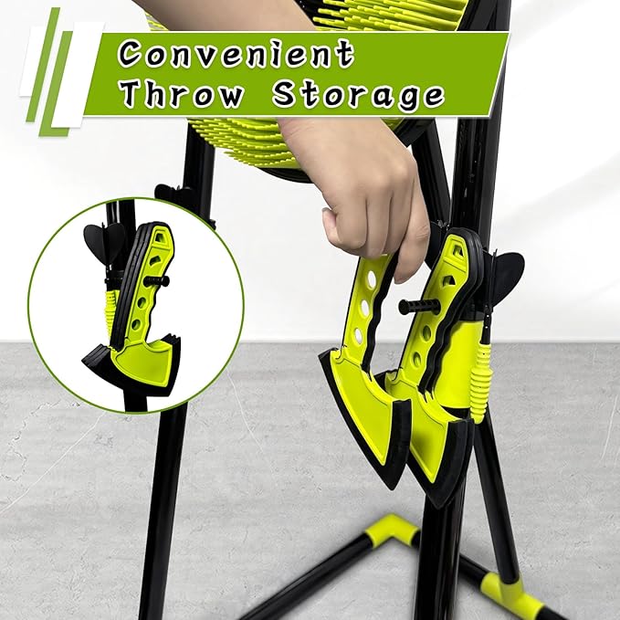 Axe Throwing Game for Backyard - 4 in 1 Outdoor Games for Kids Adults Family - Bristle Target, Bow & 5 Arrow, 3 Throwing Axes, 3 Ninja Stars, 6 Darts Includes - Archery Games for Yard Lawn Carnival