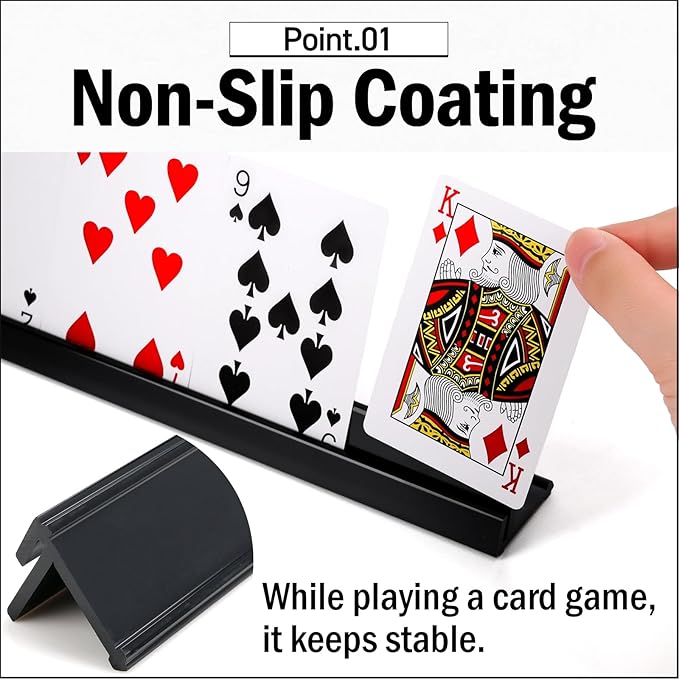 Lightweight Non-Slip Card Holder Stand – Set of 2, 13.4 Inches – Made in Japan for Card Games and TCG, Anti-Skid Base (2 Pack-White)