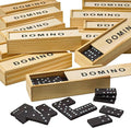 Kicko Mini Wooden Dominoes Set - 12 Pack - Miniature Classic Board Games - Small Blocks, Educational Toys, Game Tiles, Leisure Time, for Teens and Adults