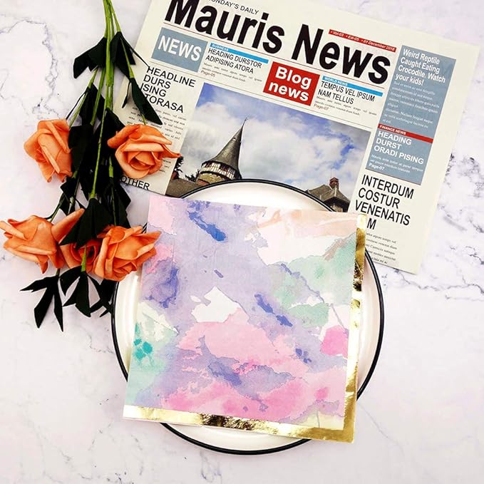 80-Pack Napkins Disposable Paper Towel Cocktail Dinner Party Decoration, Painting