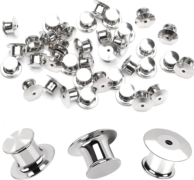55 Pieces Metal Pin Backs Locking Pin Keepers Locking Clasp