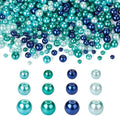1840Pcs 4/6/8mm Glass Pearl Beads Pearlized Beads Multi Colors Round Spacer Beads for DIY Craft Jewelry Making Hole: 1mm, Mixed Blue