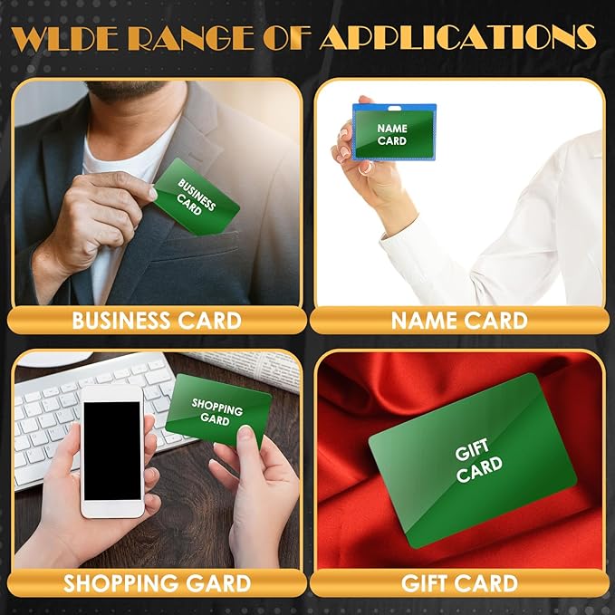 weparmeety 100 Pcs Metal Engraving Blanks Aluminum Sheet Laser Engraving Business Card Multipurpose Engraving DIY Gift Cards 86 x 54 x 0.21 m (Green)
