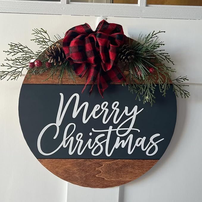 Christmas Stencils for Painting on Wood 12” Christmas Stencils for Crafts Reusable Holiday Doormat Stencil for Porch Hanger Fabrics Decor