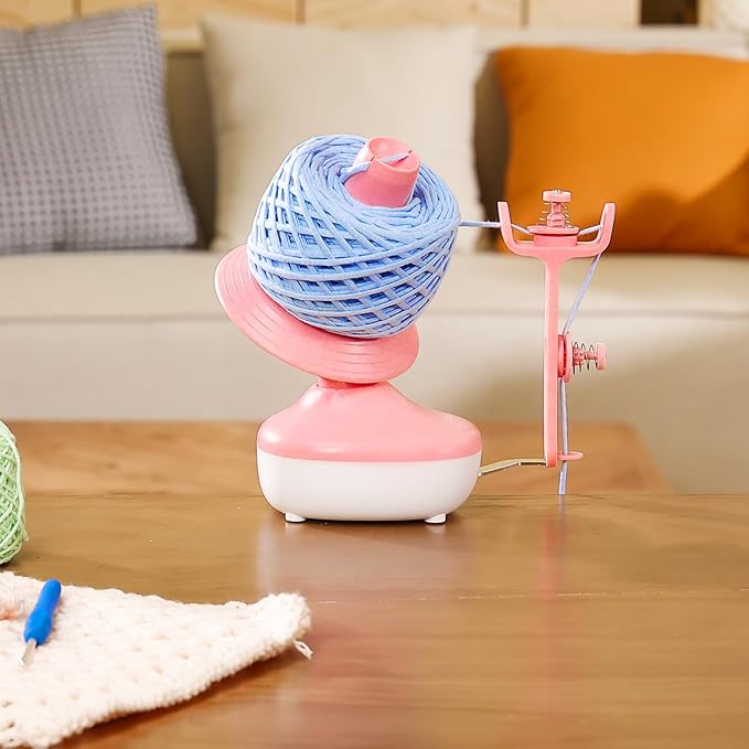Caydo Yarn Winder, Electric Yarn Ball Winder Mini, Automatic Yarn Cake Winder with Sufficient Tension, Compact 7oz Yarn Winder for Crocheting Stepless Speed Yarn Spinner, Ideal for Crochet Enthusiasts