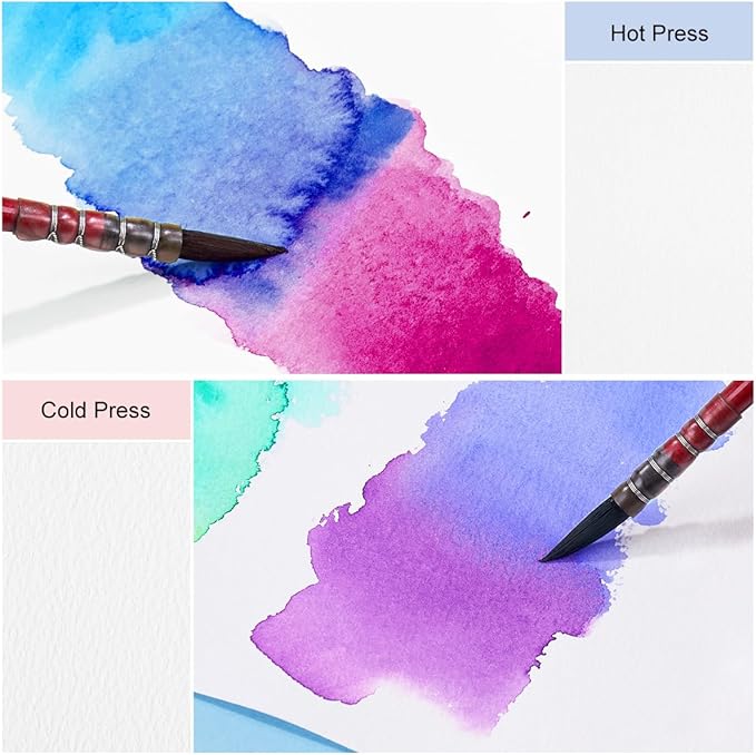 Lightwish Square Watercolor Journal,100% Cotton,300gsm/140lb,Acid-Free,24 Sheets Cold Press Watecolor Sketchbook for Artists Adults Students,6.29 * 6.29 Inches(Purple Sunset)