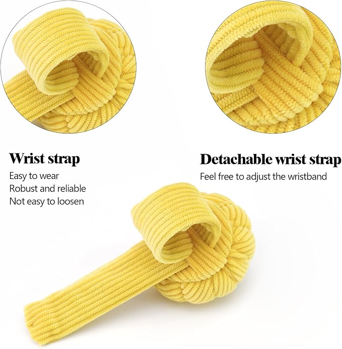 Wrist Pin Cushions Kits Sewing Needle Holder Pincushions with 1 Pcs Elastic Band Ring Pillow Shape Finger Pin Cushion for Sewing Quilting Needlework DIY Crafts. (Yellow)
