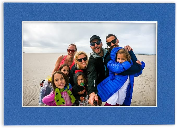 Pack of Ten Acid Free 8.5x11 Mats Bevel Cut for 7x9 Photos - Royal Blue Precut Matboards With Backing Boards and Self Seal Photo Mat Bags For Pictures, Photos, Framing - 4-ply Thickness