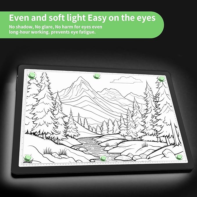 Phylosal Rechargeable A2 Light Pad for Diamond Painting 25.2''x18.4'', Magnetic Tracing Light Box for Drawing, Diamond Art Light Board with Side Button, Wireless LED Light Table for Sketching, Design