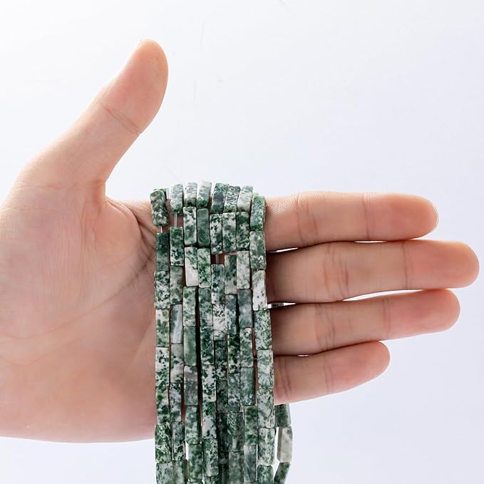 Natural African Jade Rectangle Tube Beads 4x13mm 38cm/str Loose Semi Gemstone Stone Beads for Making Bracelets Necklace Earrings