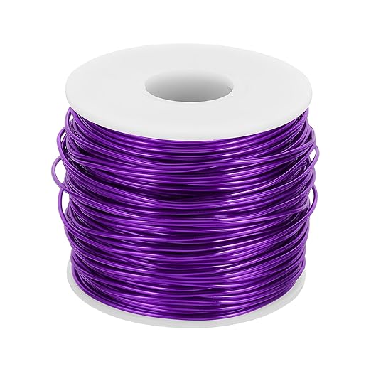 MECCANIXITY 15 Gauge Anodized Aluminum Craft Wire Bendable Bonsai Training Wire 223 Feet 1.5mm for Sculpting Crafts Wreath Floral Beading Jewelry Making, Purple