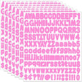 Alphabet Sticker, 1'' Pink Letter Stickers - 12 Sheets, Self-Adhesive Vinyl Mailbox Numbers & Letters for Bulletin Boards, Classroom & Home Decor