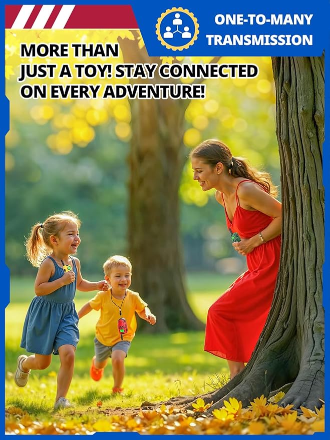 Walkie Talkies for Kids, Long Range 2 Way Radio, Outdoor Hiking Toys for 3-12 Year Old Chirstmas Birthday Gift for Boys, 4 Pack