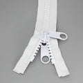 Leekayer 2PCS #10 30 Inch Heavy Duty Zippers for Sewing Separating Large Plastic Zippers White Tape with Double Pull Tab Slider, Sleeping Bag, Boat, Canvas, Cover, Trampoline, Dog Bed,Tent (30" 2pcs)