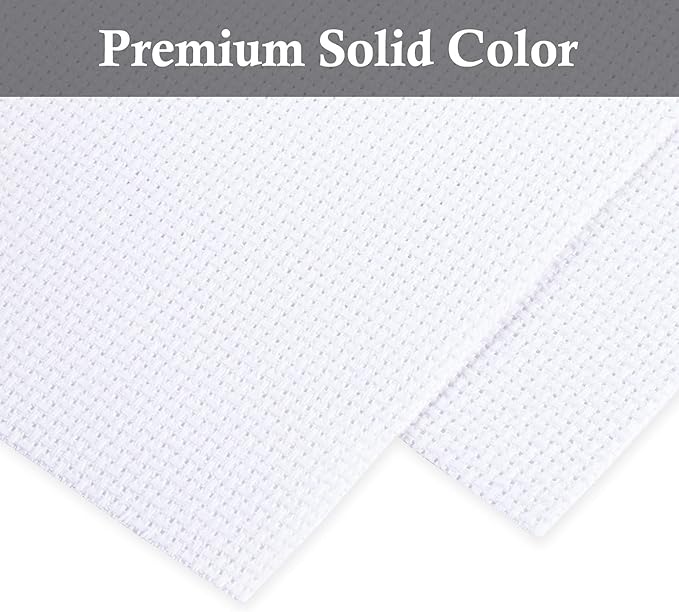 Aida Cloth Big Size 11 Count, White Cross Stitch Fabric, 39 inch by 60 inch