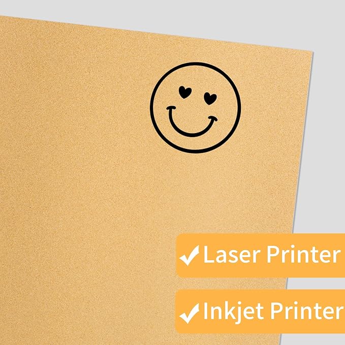 Kraft Printable Sticker Paper, 20 Sheets Brown Printable Sticker Paper, Laser/Inkjet Printing- Matte Ktaft, Letter Size (8.5" x 11")