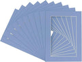 Pack of 25 Acid Free 8x10 Mats Bevel Cut for 5.5x8.5 Photos - Brittany Blue Precut Matboards for Pictures, Photos, Framing - 4-ply Thickness