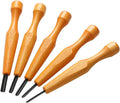 WILLBOND 5 Pcs Linocut Carving Tools Set - Triangular Linoleum & Wood Carving Knife Chisel V Shaped Tools for Linocut Printmaking & Woodcarving (1.5mm, 2mm, 3mm, 4mm, 5mm)