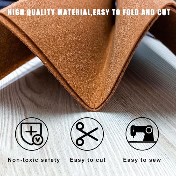 24 Pcs Felt Sheets for Crafts Felt Fabric Sheets, 8 Inch X 12 Inch Soft Brown Gray Craft Felt 1mm Thick A4 Stiff Felt Sheets for Patchwork (Brown Series)