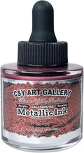CSY Art Gallery Glitter Acrylic Liquid Ink-Metallic Spray Paint -Metal Calligraphy Inks -Craft Paint for Terracotta,Model Car,Leather,Painting,Wood (Glittering Purple Red)