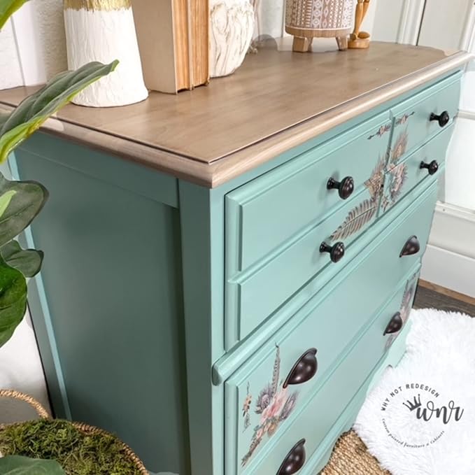 Dixie Belle Paint Company Chalk Finish Furniture Paint - Sea Glass (8oz) - Matte Pastel Blue/Green Chic Chalk Mineral DIY Furniture Paint
