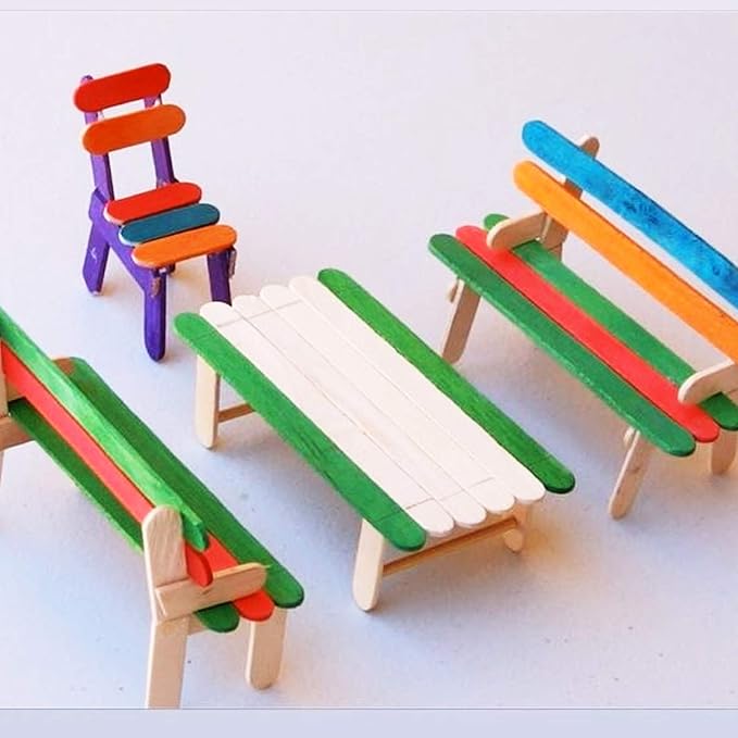 WISYOK 1000 Pcs Wooden Popsicle Sticks for Crafts, 4.5 Inch Wide Lollipop Sticks for Creative Designs or Kids Education, Home Art Projects