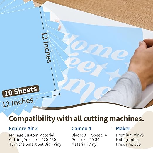 TECKWRAP Blue Stencil Vinyl Adhesive Masking Film with Anti-Bleed Technology & Black Grid Transfer Tape, 12”X12” 10 Sheets/Style, Permanent Adhesive Vinyl, DIY Decals, Signs, Windows, Stickers