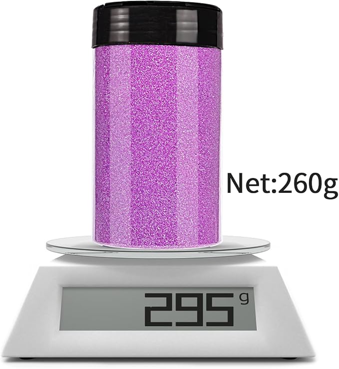 High Capacity 260g Iridescent Fine Glitter Shaker Bottle for Epoxy Resin DIY Craft, Rainbow Nail Art Face Body Tumbler Making (IRI Pink)
