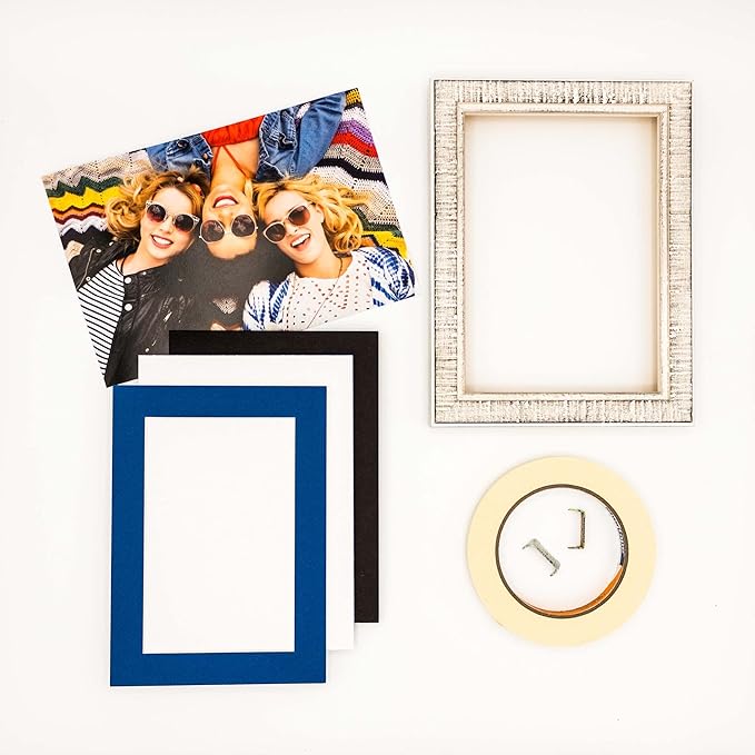 6x8 Mat for 8x10 Frame - Precut Mat Board Acid-Free Show Kit with Backing Board, and Clear Bags Royal Blue 6x8 Photo Matte Made to Fit a 8x10 Picture Frame Matboard for Framing, Pack of 10 Mats