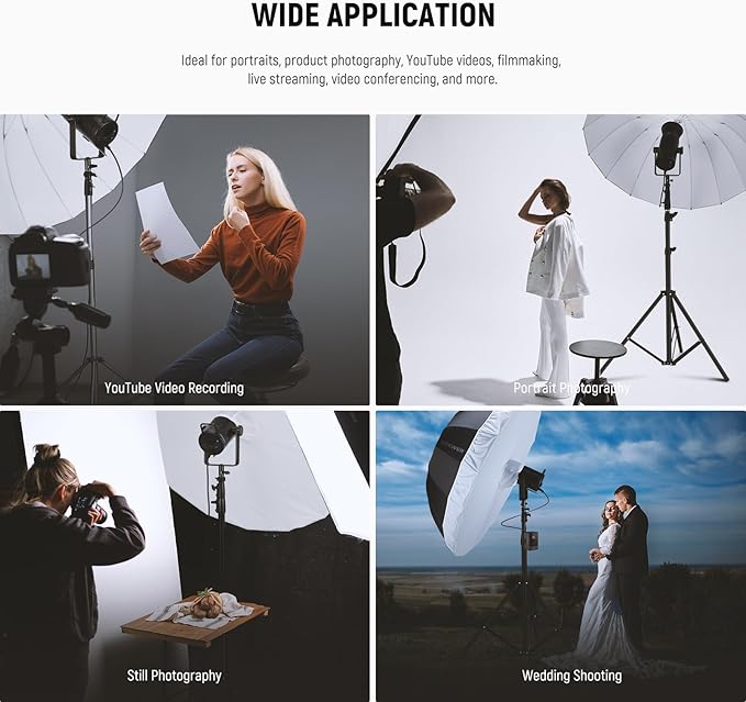 NEEWER 41"/104cm Parabolic Reflective Umbrella Photography with White Inner, Soft Lighting with Diffuser Cover, Bag, Quick Fold for Camera Photo Studio Video Light Shooting Monolight Flash, NS1U