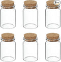 uxcell 6Pcs Mini Glass Bottles with Cork Stoppers, 30ml Small Clear Bottles Glass Empty Jars Vials for DIY Crafts Party Wedding Decor Favors