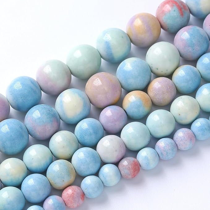 6mm 60pcs Natural Alxa Rainbow Stone Beads for Jewelry Making Energy Healing Power Stone Beads DIY Bracelet Necklace Accessories 15"