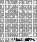 BAMIDELE 1.5 Inch Alphabet Letter Stencils for Painting, 66 Pcs Reusable Plastic Calligraphy Letter Stencils and Numbers Template Kit for Painting on Wood, Chalkboard, Fabric, Door Porch, Wall Art