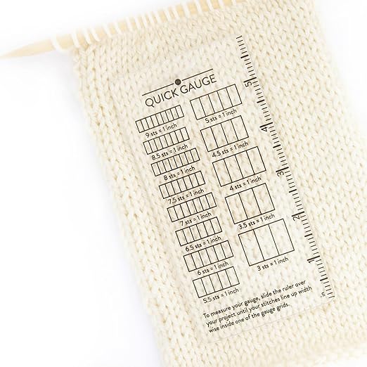 Quick Gauge Ruler, Gauge Ruler for Knitting and Crochet, Scarf Keychain Knitting No Counting Needed, Slide Sewing Rulers and Guides for Fabric Stitch Measuring Crochet Tool(2pcs)
