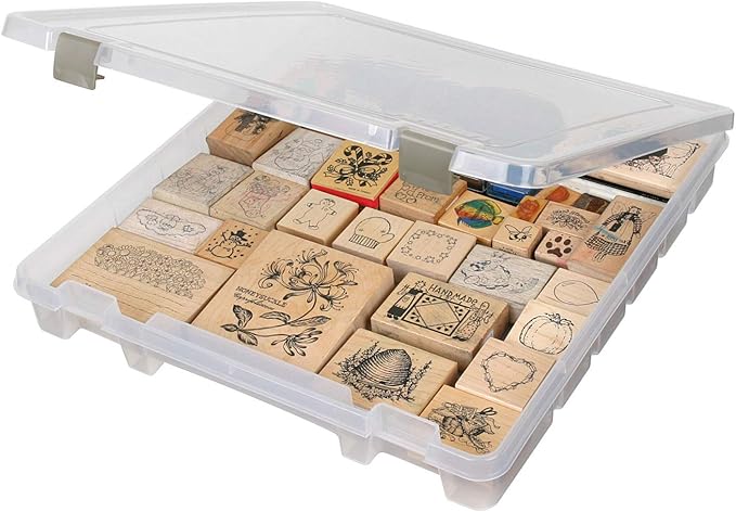 ArtBin 9100AB Super Satchel Slim 1 Open Compartment, Art & Craft Organizer, [1] Plastic Storage Case, Clear