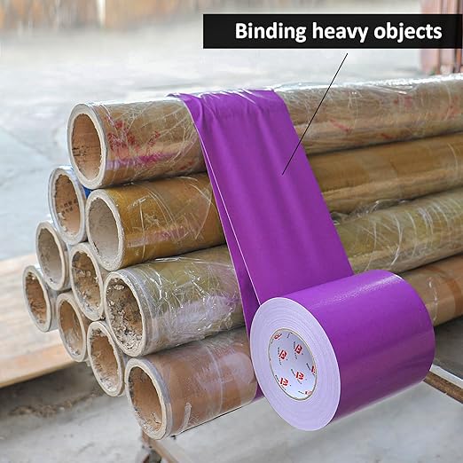 BOMEI PACK 6" Purple Duct Tape Heavy Duty,6 Inch x 60 Yards Purple Wide Rol Tape,Strong Strength,Flexible,No Residue,Waterproof and Tear by Hand,Multi-Use for Indoor & Outdoor Repairs