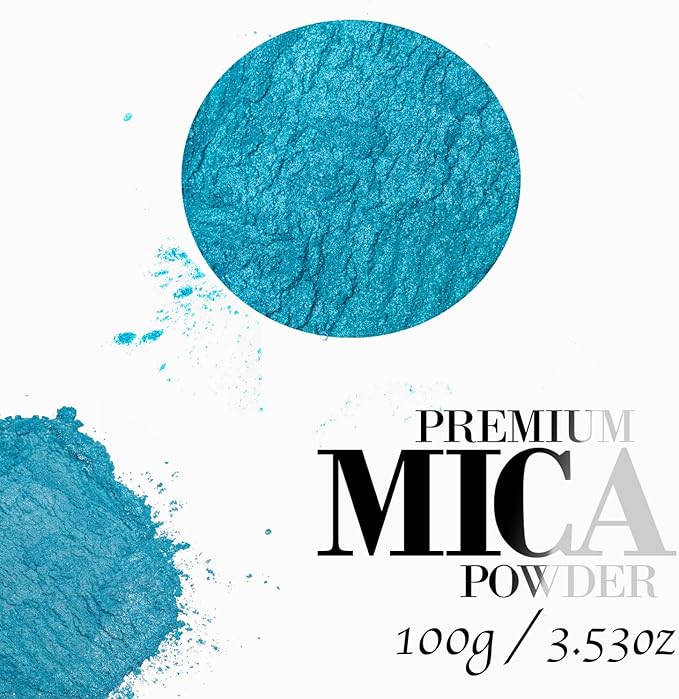Turquoise Blue Mica Powder for Epoxy Resin 100g / 3.5oz. Sealed Bag Techarooz 2 Tone Resin Dye Color Pigment Powder for Lip Gloss, Nails, Colorant for Slime Bath Bombs Soap Making Polymer Clay