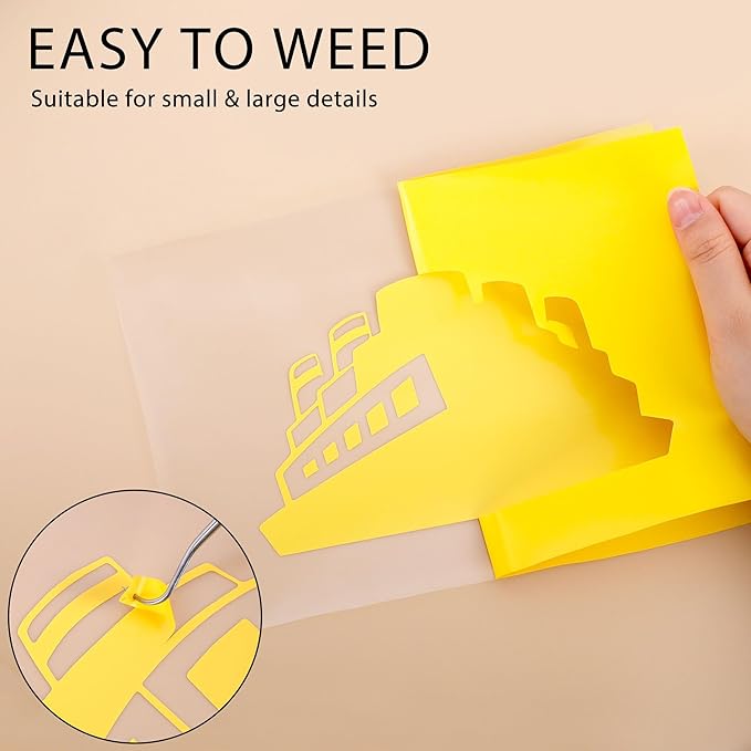 RENLITONG Yellow Iron on Vinyl 12Inch by 50ft Roll HTV Heat Transfer Vinyl for T-Shirt HTV Rolls for All Cutter Machine - Easy to Cut & Weed for Heat Transfer Design