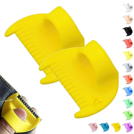 4mm Seam Guide for Hand Sewing Edge Lockranding Tool, Sewing Needle Gauge Measuring Tool, Mini Finger Ruler Kit Ideal for Leather/Fabric/Craft Sew, Yellow 2 Pcs