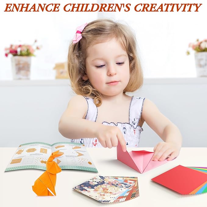 Pigipigi Kids Craft Origami Paper Kit for Kids Ages 5-8 8-12, with Guiding Book, 360 Sheets DIY Art and Crafts Supplies,Colorful Folding Papers Set Projects Gifts Activity for Boy Girl Toys(Japanese)