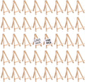 100 Pieces Mini Wood Easel Stands 5 Inch Small Wooden Canvas Easels Display Art Craft Tripod Painting Easels Tabletop Holder for Artist Crafts, Business Cards, Photos, Gift