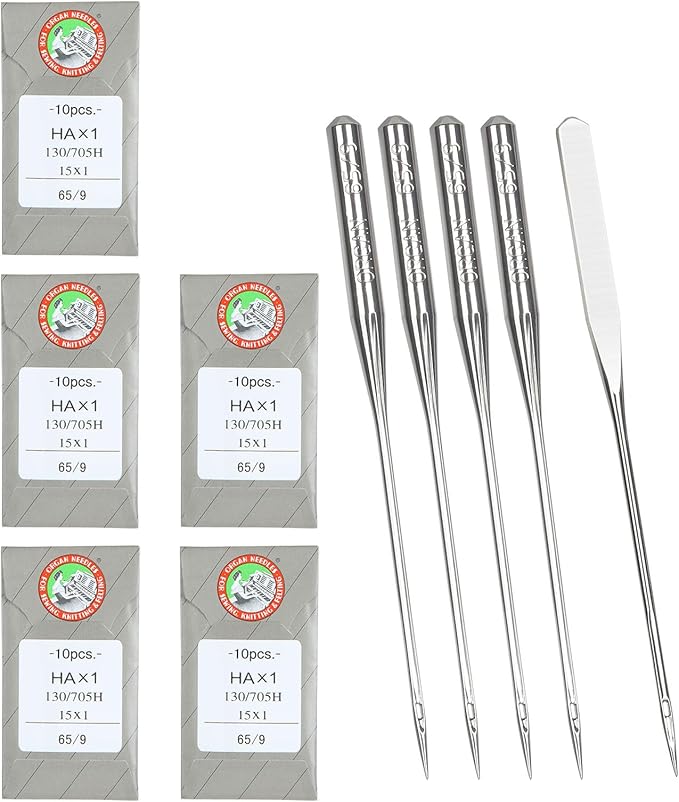 50PCS Embroidery Sewing Needles for Brother Machine Needles Size 65/9 130/705H HAx1 Sewing Needles Machine for Brother Sewing Machine