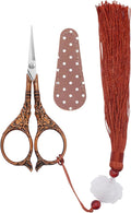 BIHRTC 4.5Inch Small Sewing Scissors Nail Clipper with Cover Tassel Stainless Steel Shears Dressmaker Precision Scissor Mini DIY Tool for Craft Needlepoint Sewing Artwork Housework