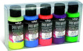 Vallejo - Premium Color Set Fluorescent Colors | Water-Based Multi-Surface Pigments | High-Visibility UV Reactive Colors | Acrylic Professional Airbrushing Kit | 5 Bottles x 60 ml. (2.02 fl.oz.)