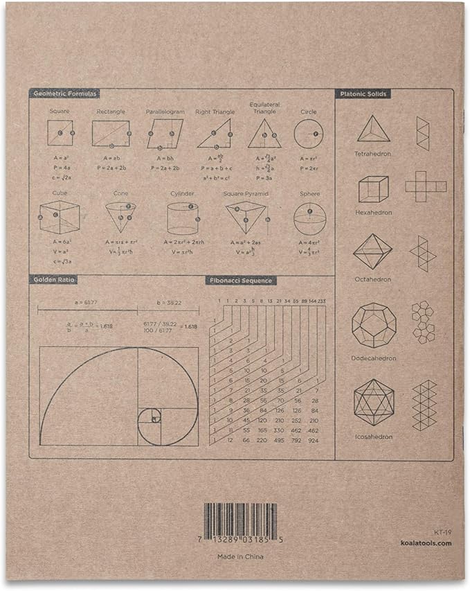 KOALA TOOLS | Graph Paper Notebook (1 Unit) | 7.75" x 9.75", 60 pp. - Quad, Grid, Graphing Field Notebook Set - for Scientific and Math Use