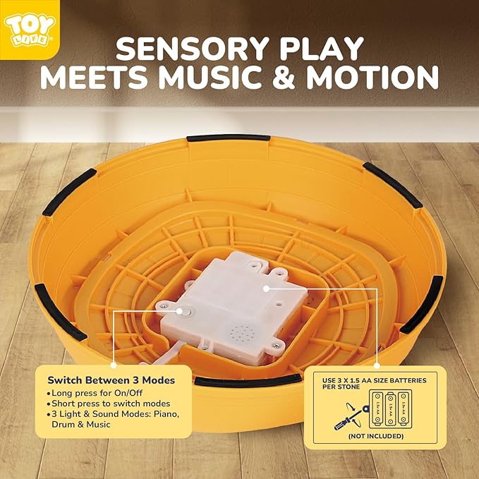 TOY Life 5 Pcs Light Up Musical Balance Stepping Stone for Kids, Indoor Outside Toys for Kids Ages 4-8, Toddler Outdoor Toys, Stepping Stones Game Sensory Balance Toy