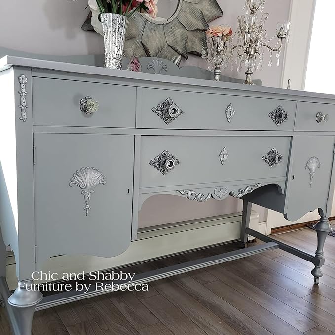Dixie Belle Paint Company Chalk Finish Furniture Paint - Manatee Gray (32oz) - Matte Light Gray Chic Chalk Mineral DIY Furniture Paint